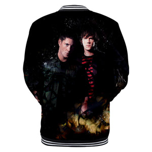 Supernatural 3D Printed Baseball Jacket Sweatershirts Outwear