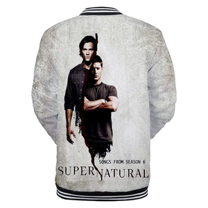 Supernatural 3D Printed Baseball Jacket Sweatershirts Outwear