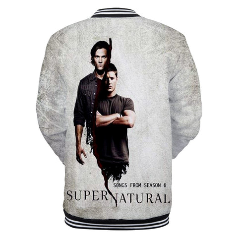 Image of Supernatural 3D Printed Baseball Jacket Sweatershirts Outwear