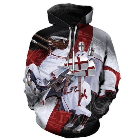 Image of Knights Templar Hooded Sweatshirts - Fashion 3D Printed Hoodies