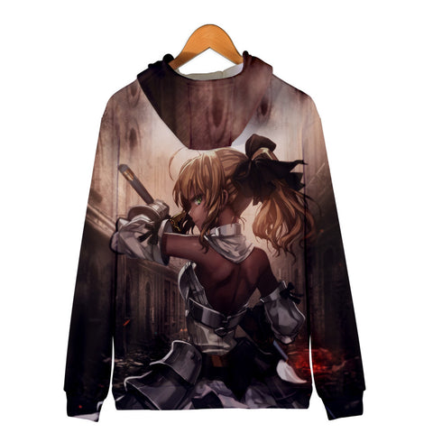 Image of Fate Stay Night 3D Printed Zipper Hoodies - Fashion Hooded Sweatshirt Pullover