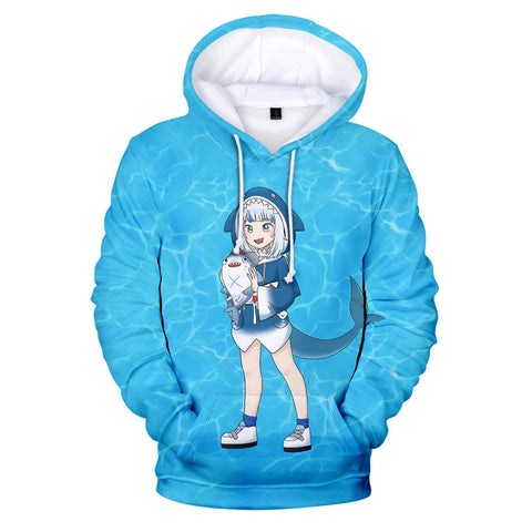 Image of Anime 3D Printed Gawr Gura Hoodies - Fashion Sweatshirt Pullover