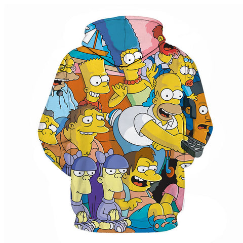 Image of Cartoon 3D Print Hoodie - Homer Simpson Sweatshirt