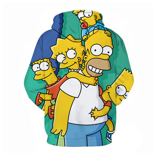 Cartoon 3D Print Hoodie - Homer Simpson Sweatshirt