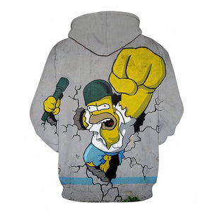 Homer Simpson and His Son 3D Printed Hoodies Sweatshirts