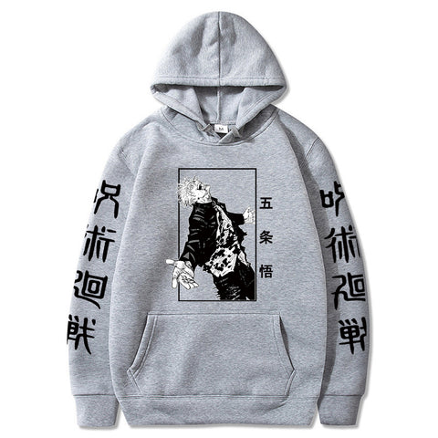 Image of Japanese Anime Hoodies Jujutsu Kaisen Satoru Gojo Graphic Hoodie Sweatshirts