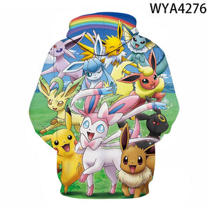 Pokemon 3D printed Hoodies - Fashion Sweatshirts