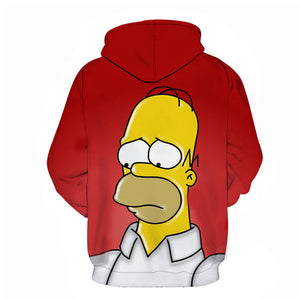 Cartoon 3D Print Hoodie - Homer Simpson Sweatshirt