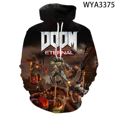 Image of Shooting Game Doom Eternal 3D Print Hoodies Pullover