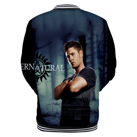 Image of Supernatural 3D Printed Sweatershirts Outwear Baseball Jacket