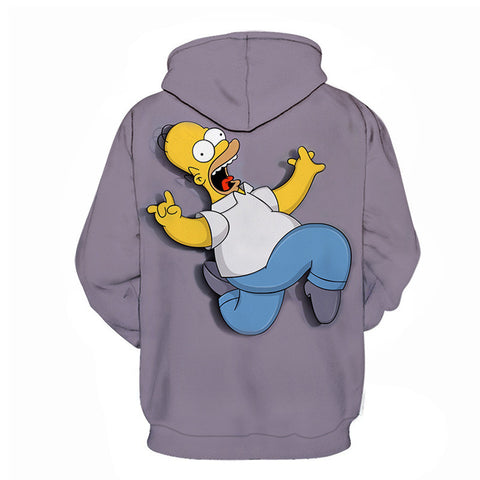 Image of Cartoon 3D Print Hoodie - Homer Simpson Sweatshirt