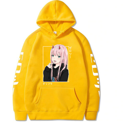 Image of Anime Darling In The Franxx Zero Two Hoodies Casual Streetwear Graphic Sweatshirts