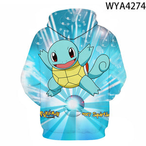 3D Printing Fashion Pokemon Hoodies - Cartoon Anime Sweatshirt Pullover