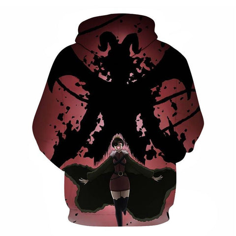 Image of Anime Black Clover Print Unisex Oversized Casual Hoodie Hooded Sweatshirt