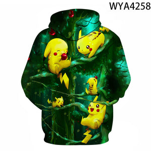 3D Printing Fashion Pokemon Hoodies - Cartoon Anime Sweatshirt Pullover