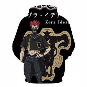 Black Clover Zora Ideale Oversized Unisex Sports Hoody Hooded Sweatshirt