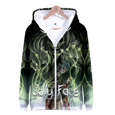 Image of 3D Digital Zip Sally Face Hoodies Sweatshirts