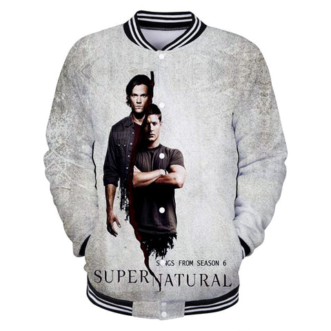 Image of Supernatural 3D Printed Baseball Jacket Sweatershirts Outwear