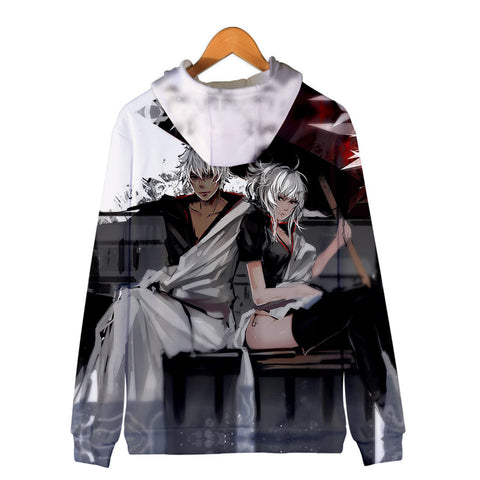 Image of Anime Gintama 3D Sakata Gintoki Zipper Hoodie Sweatshirt