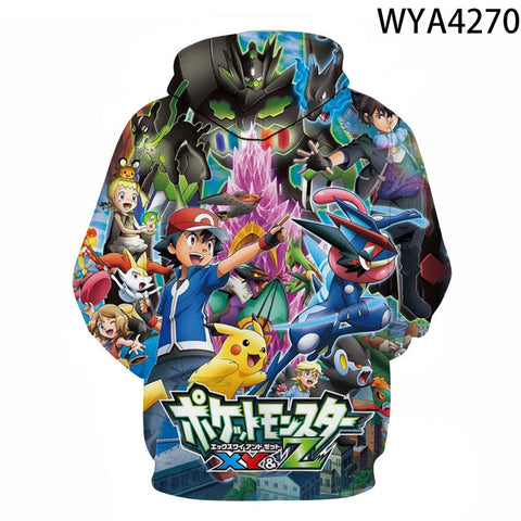 Image of 3D Printing Fashion Pokemon Hoodies - Cartoon Anime Sweatshirt Pullover