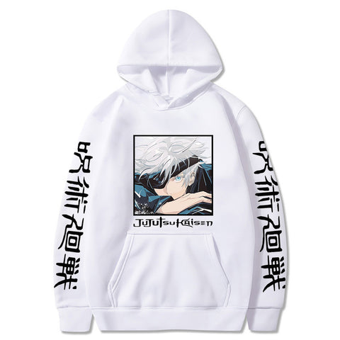 Image of Japanese Anime Jujutsu Kaisen Gojo Sator Printed Hooded Sweatshirt