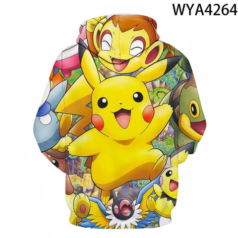 Image of 3D Printing Fashion Pokemon Hoodies - Cartoon Anime Sweatshirt Pullover