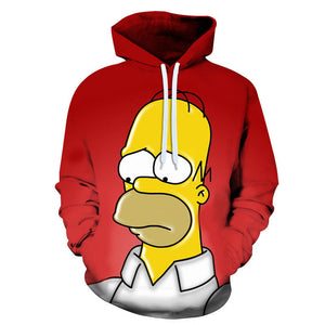 Cartoon 3D Print Hoodie - Homer Simpson Sweatshirt