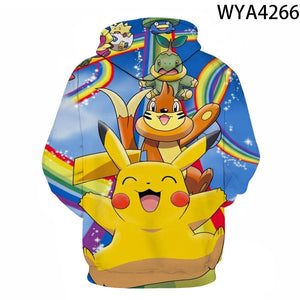 3D Printing Fashion Pokemon Hoodies - Cartoon Anime Sweatshirt Pullover