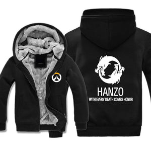 Overwatch Hanzo Jackets - Black Fleece Jacket