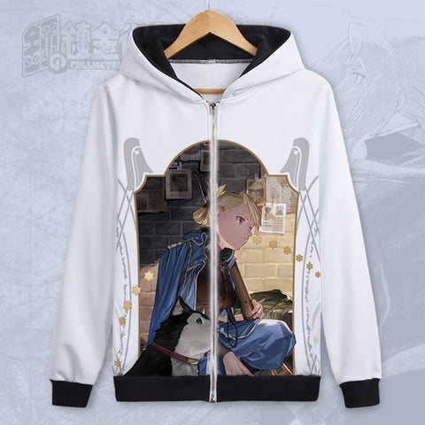 Image of Fullmetal Alchemist Hoodies - Zip Up Unisex Anime Multi-style Hoodie