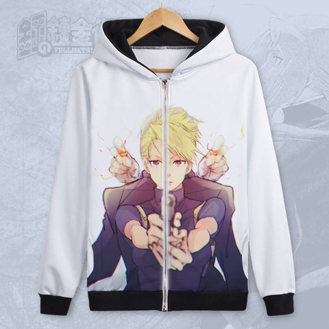 Image of Fullmetal Alchemist Hoodies - Zip Up Unisex Anime Multi-style Hoodie