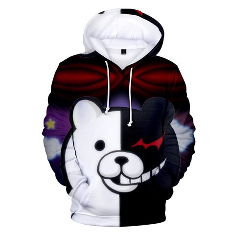 Image of Unisex Colorful 3D Printed Monokuma Harajuku Hoodies