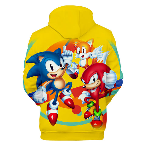 Image of Sonic Mania Hoodie—— Classic Sonic Knuckles Tails Yellow Hoodie