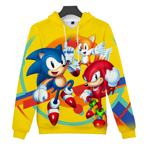 Image of Sonic Mania Hoodie—— Classic Sonic Knuckles Tails Yellow Hoodie