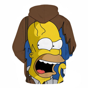 Homer Simpson and His Son 3D Printed Hoodies Sweatshirts