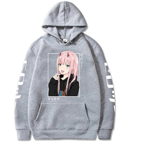 Image of Anime Darling In The Franxx Zero Two Hoodies Casual Streetwear Graphic Sweatshirts