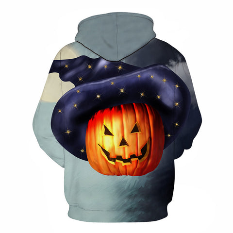 Image of Halloween Pumpkin Lamp 3D Printed Hoodie-Blue