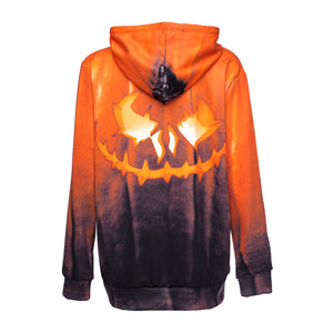 Halloween scary pumpkin lamp hoodie