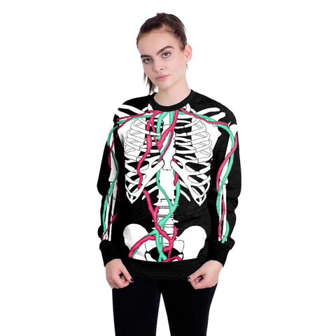 Image of Halloween skeleton round neck Sweater