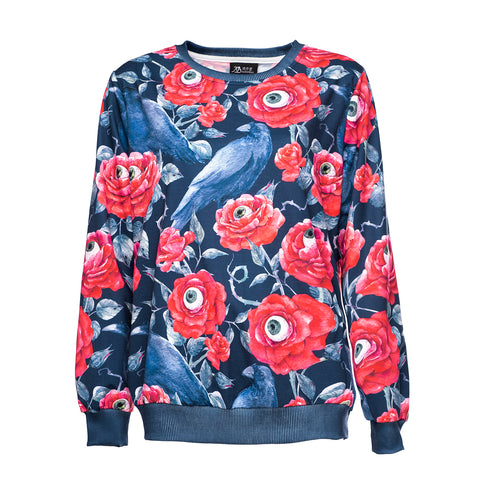 Image of Halloween Eye Flower Round Neck Sweater