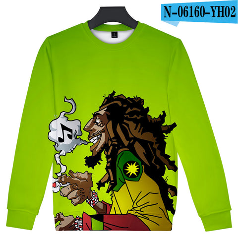 Image of Music Hip Hop 3D Printed Pullovers - Bob Marley Sweatshirts