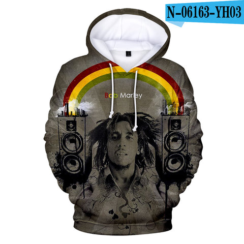 Image of Hip Hop Music Bob Marley 3D Printed Hoodies Sweatshirts