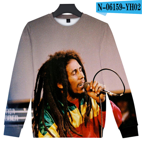 Image of Music Hip Hop 3D Printed Bob Marley Sweatshirts Pullovers