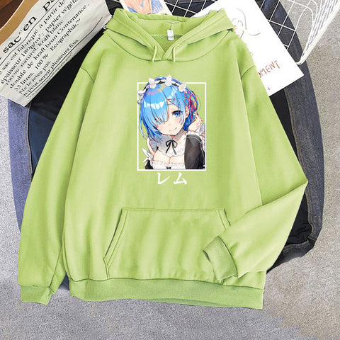 Image of Harajuku Re:ZERO Starting Life In Another World Hoodies Cartoon Kawaii Rem Unisex Fashion Loose Sweatshirts