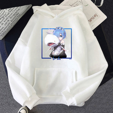 Image of Japan Anime Re:ZERO Starting Life In Another World Kawaii Rem Hoodies Fashion Cartoon Casual Sweatshirt