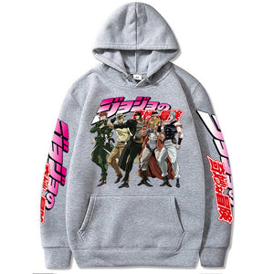 Harajuku JoJo Bizarre Adventure Unisex Hoodies Japanese Anime Printed Streetwear Casual Sweatshirts