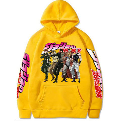 Image of Harajuku JoJo Bizarre Adventure Unisex Hoodies Japanese Anime Printed Streetwear Casual Sweatshirts