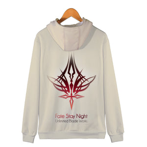 Fate Stay Night 3D Printed Zipper Hoodies - Fashion Hooded Sweatshirt Pullover