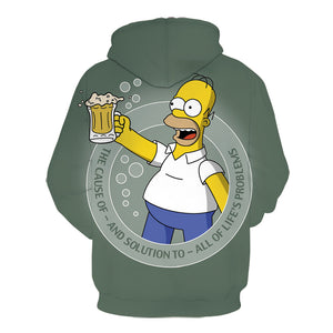 Cartoon 3D Print The Simpsons Hoodie Sweatshirt