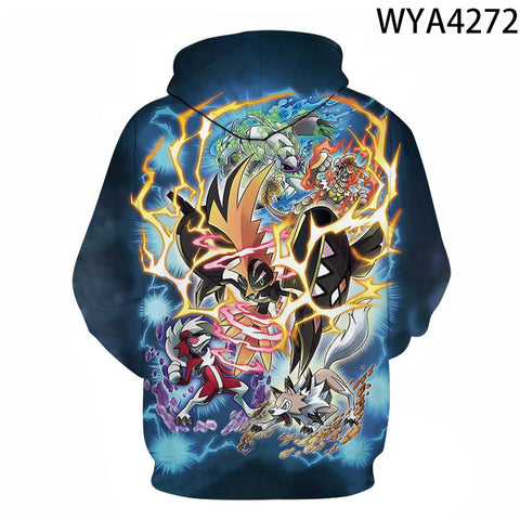 Image of 3D Printing Fashion Pokemon Hoodies - Cartoon Anime Sweatshirt Pullover